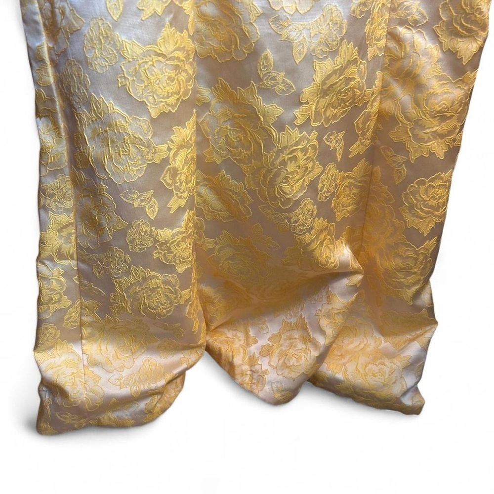 Lulus Bright Blooms Champagne Yellow Floral Jacquard Maxi Dress💛 Small - Picture 5 of 12